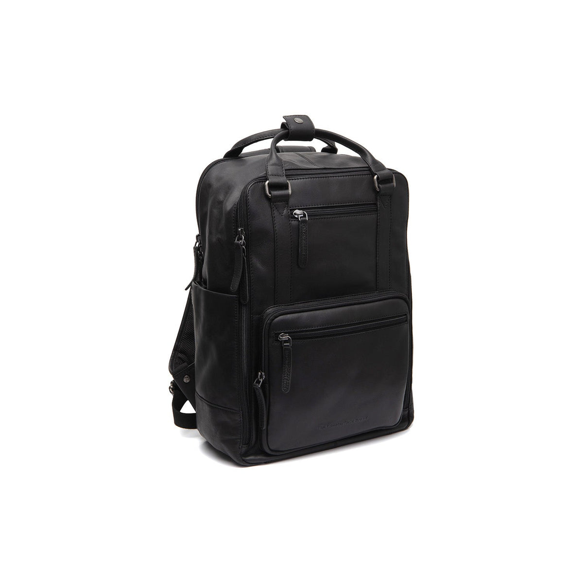 Calden Full-Grain Leather Laptop Backpack 여성용 in Classic 100% Full-Grain Leather - Full Exterior Front Profile View | Buy Online