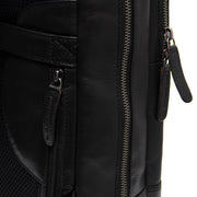 Solid Antique Brass Hardware &amp; Heavy-Duty Dual Zipper Detail on Nicola Full-Grain Leather Laptop Backpack 여성용