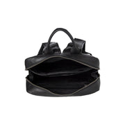 Nicola Full-Grain Leather Laptop Backpack 여성용 - Structured Side Profile Showing Gusset Depth &amp; Expansion Capacity