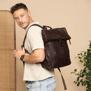Savona Full-Grain Leather Laptop Backpack 여성용 – alternate product view 2
