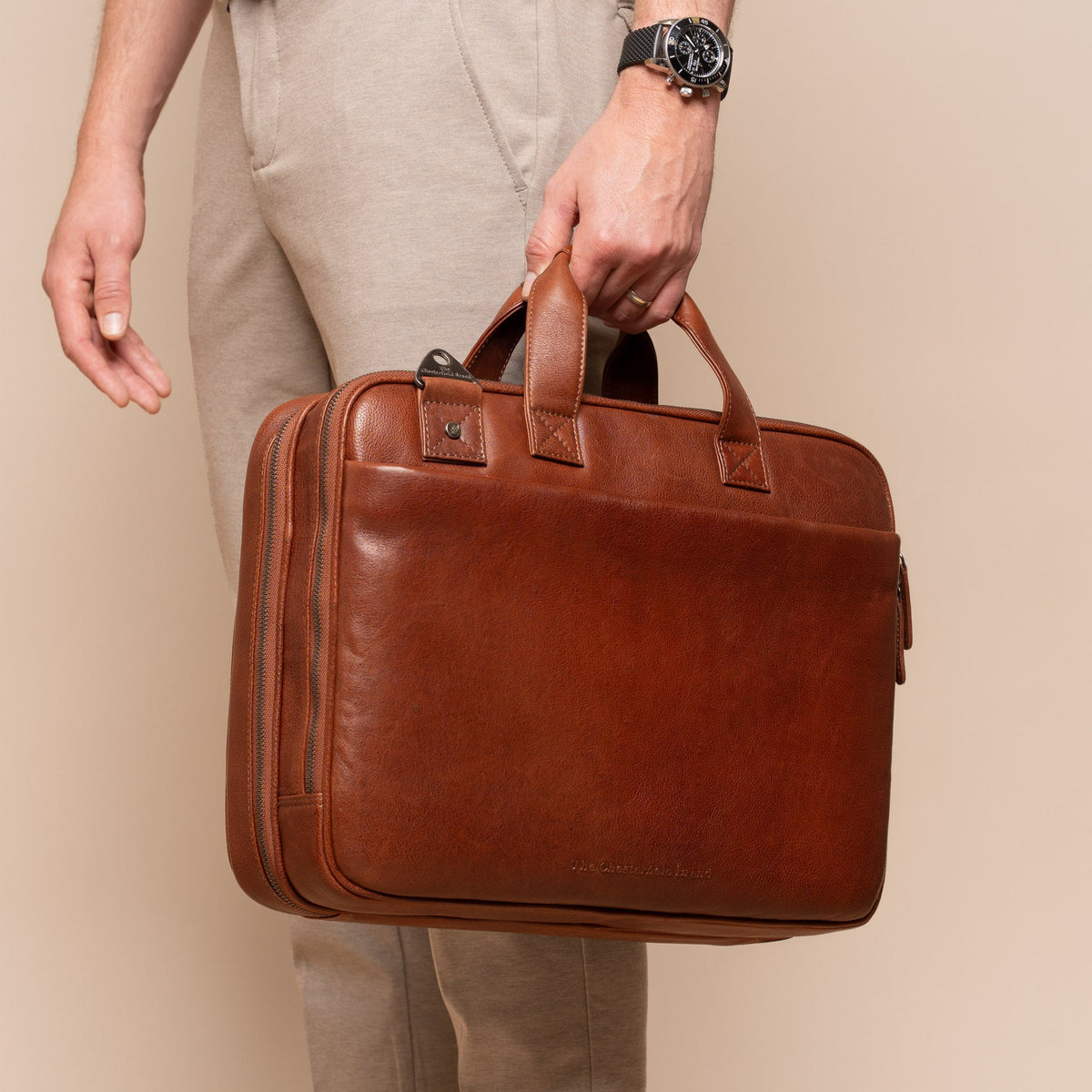 Iseo Full-Grain Leather Laptop Bag 남성용 – alternate product view 3