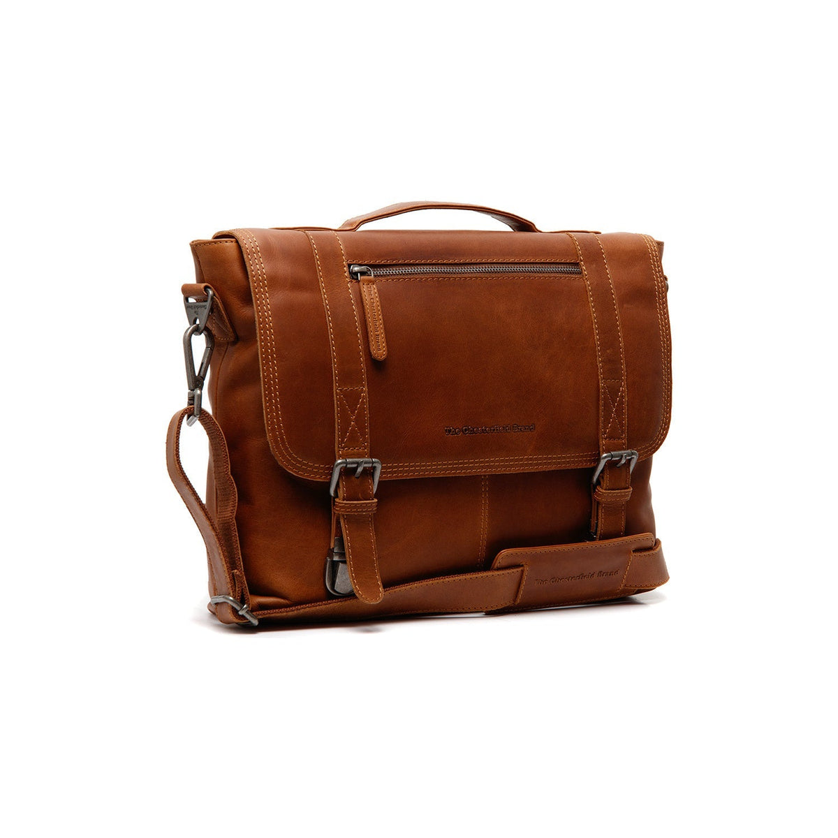 Veneto Full-Grain Leather Laptop Bag 여성용 in Classic 100% Full-Grain Leather - Full Exterior Front Profile View | Buy Online