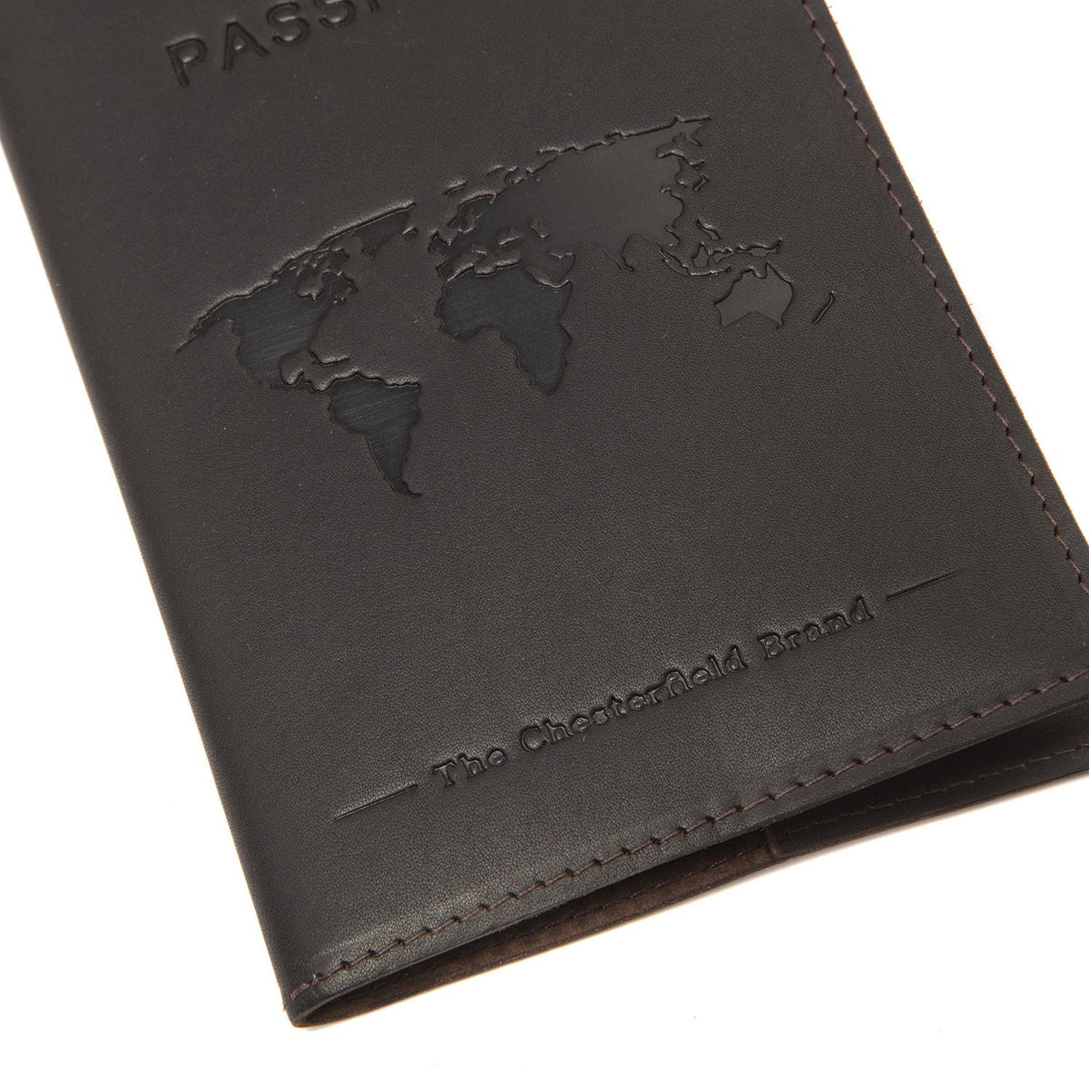 Tailored Rib Cuffs &amp; Hem Craftsmanship Construction Detail on Leather Passport Case 여성용