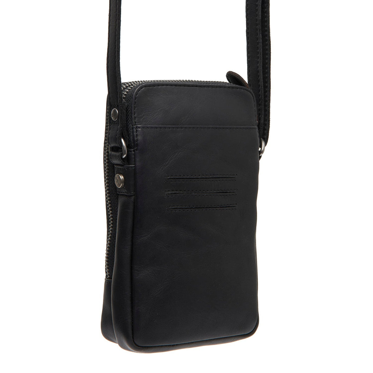 
Tailored Rib Cuffs & Hem Craftsmanship Construction Detail on Alesund 풀그레인 천연 가죽 Phone Bag