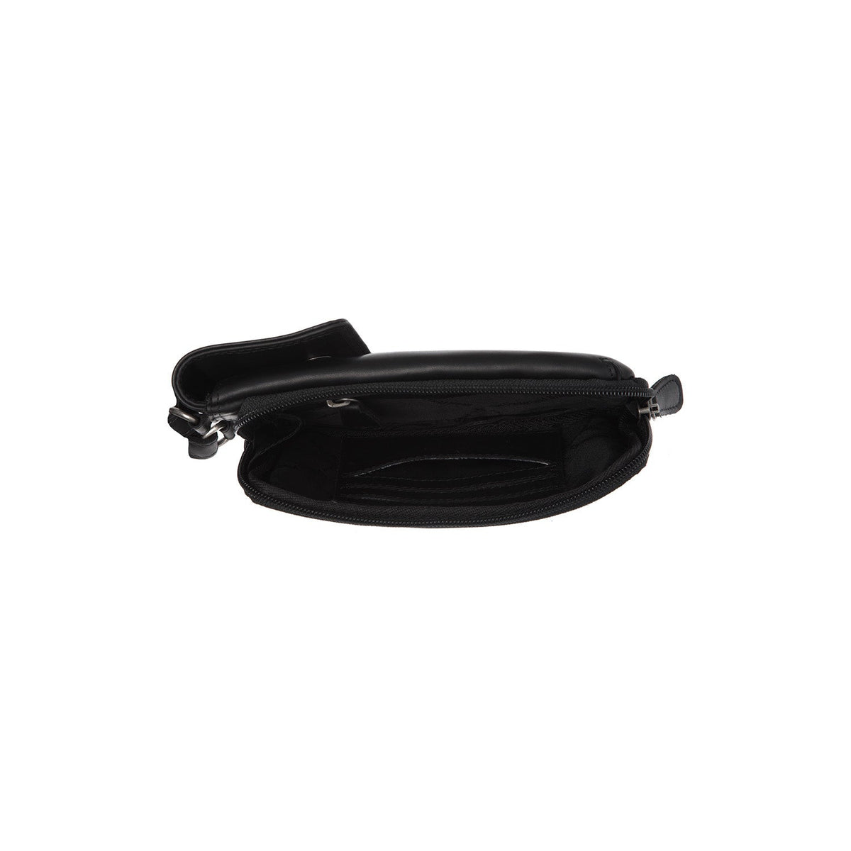 
Langley 풀그레인 천연 가죽 Phone Bag - 입체 소매 커팅과 슬림 테이퍼드 핏을 보여주는 측면 뷰