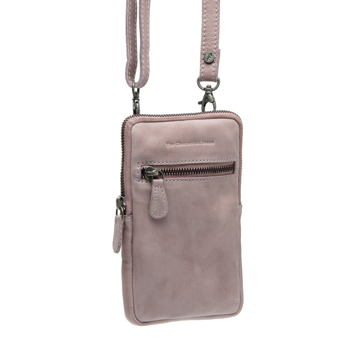 Salta Full-Grain Leather Phone Bag 여성용 in Classic 100% Full-Grain Leather - Front Profile View &amp; Tailored Silhouette | Buy Online