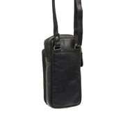Styled Fit Perspective of Valdes Full-Grain Leather Phone Bag 여성용 on Model - Natural Daylight Drape
