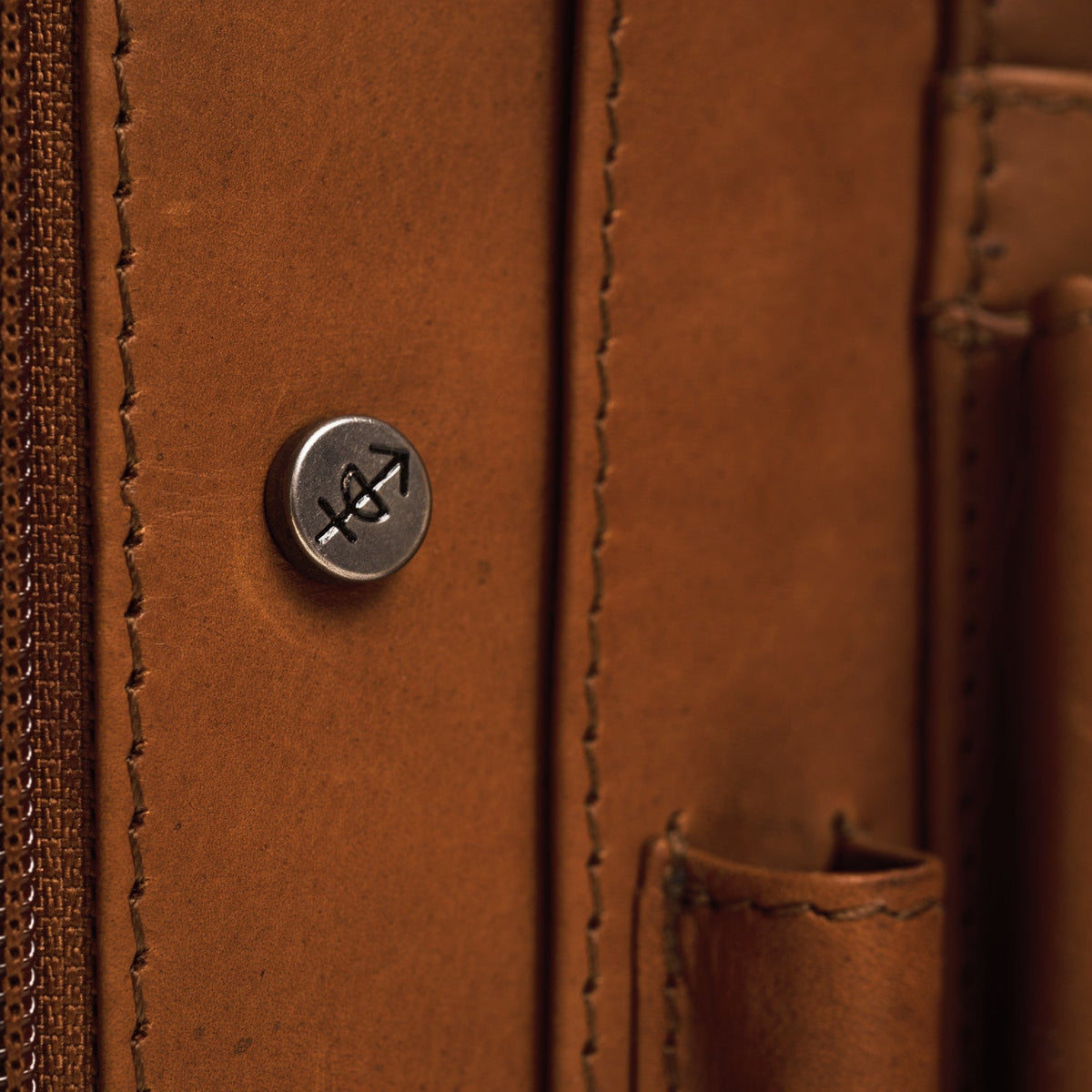 Cognac Leather Portfolio Barnet 여성용, detail view 4