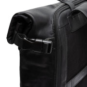 Solid Antique Brass Hardware &amp; Heavy-Duty Dual Zipper Detail on Bornholm Full-Grain Leather Roll-top Backpack 여성용