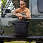 Bornholm Full-Grain Leather Roll-top Backpack 여성용 - Structured Side Profile Showing Gusset Depth &amp; Expansion Capacity