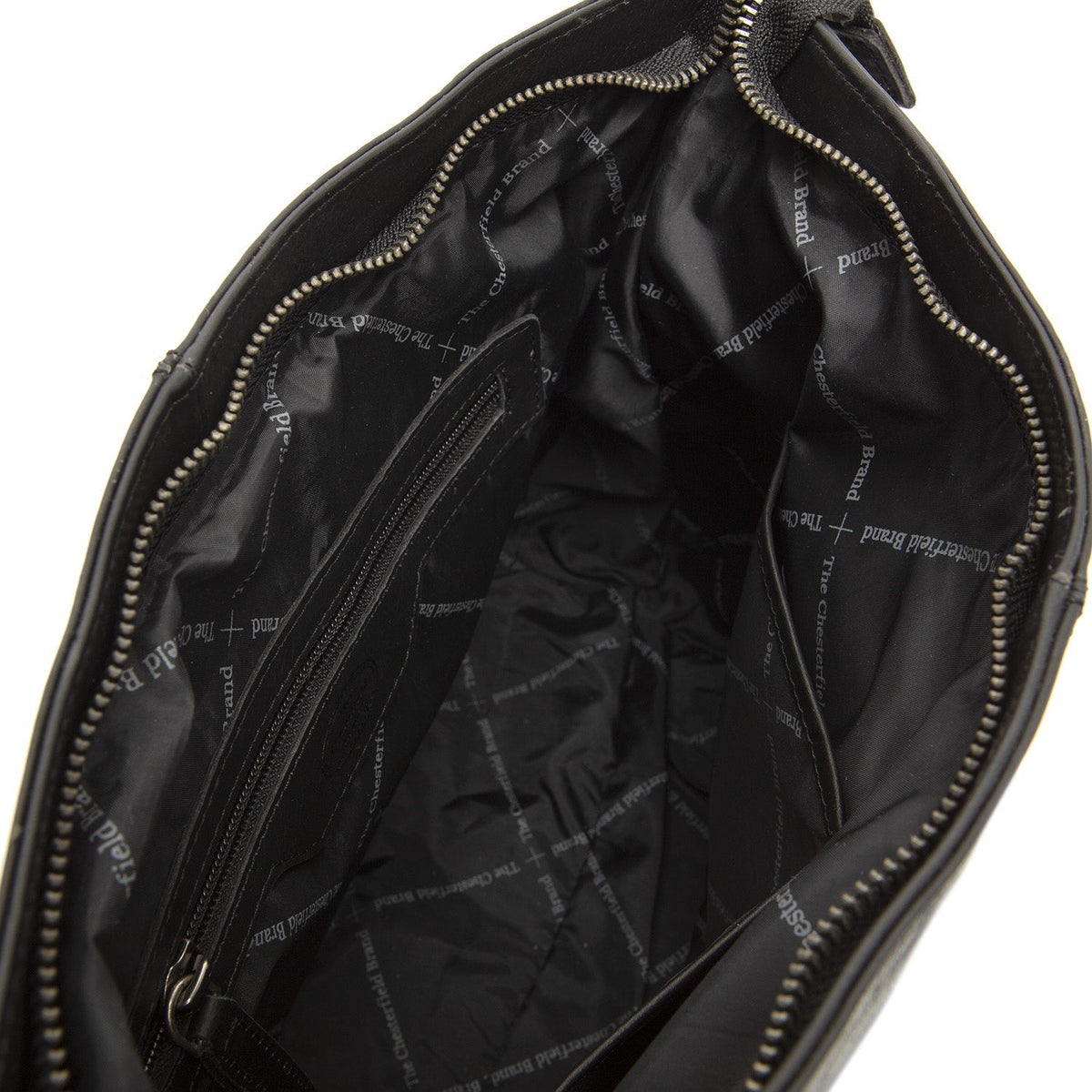 Solid Antique Brass Hardware &amp; Heavy-Duty Dual Zipper Detail on Amelia Full-Grain Leather Shoulder Bag 여성용