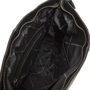 Solid Antique Brass Hardware &amp; Heavy-Duty Dual Zipper Detail on Amelia Full-Grain Leather Shoulder Bag 여성용