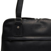 Classic 100% Full-Grain leather Bag - Rear Perspective Showing Reinforced Leather Straps &amp; Stitching