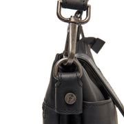 Calora Full-Grain Leather Shoulder Bag 여성용 - Structured Side Profile Showing Gusset Depth &amp; Expansion Capacity