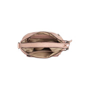 Solid Antique Brass Hardware &amp; Heavy-Duty Dual Zipper Detail on Caroline Full-Grain Leather Shoulder Bag 여성용