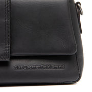 Solid Antique Brass Hardware &amp; Heavy-Duty Dual Zipper Detail on Clifden Full-Grain Leather Shoulder Bag 여성용