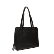 Flint Full-Grain Leather Shoulder Bag 여성용 in Classic 100% Full-Grain Leather - Full Exterior Front Profile View | Buy Online