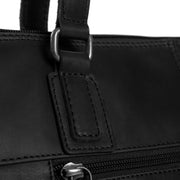 Flint Full-Grain Leather Shoulder Bag 여성용 - Structured Side Profile Showing Gusset Depth &amp; Expansion Capacity
