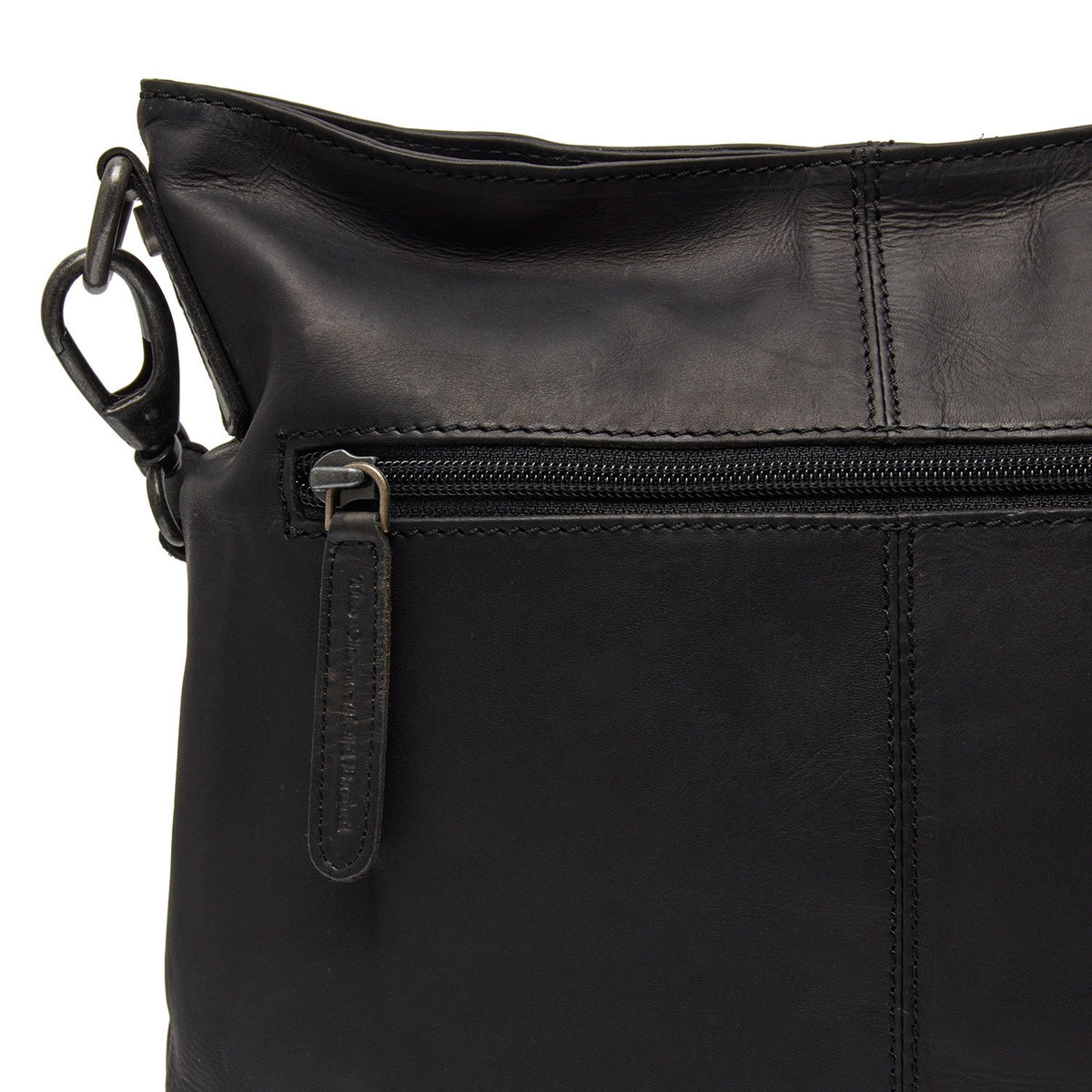 Solid Antique Brass Hardware &amp; Heavy-Duty Dual Zipper Detail on Jen Full-Grain Leather Shoulder Bag 여성용