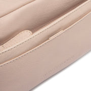 Solid Antique Brass Hardware &amp; Heavy-Duty Dual Zipper Detail on Liora Full-Grain Leather Shoulder Bag 여성용