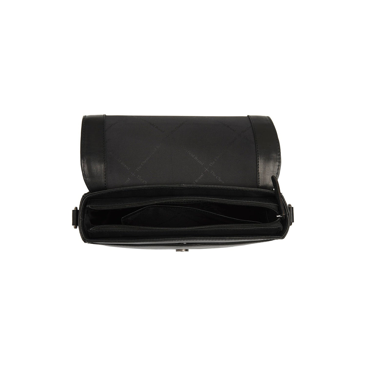 Solid Antique Brass Hardware &amp; Heavy-Duty Dual Zipper Detail on Lizzola Full-Grain Leather Shoulder Bag 여성용