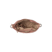 Solid Antique Brass Hardware &amp; Heavy-Duty Dual Zipper Detail on Lucy Full-Grain Leather Shoulder Bag 여성용