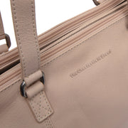 Marvos Full-Grain Leather Shoulder Bag 여성용 - Structured Side Profile Showing Gusset Depth &amp; Expansion Capacity