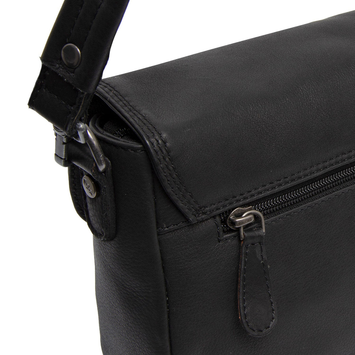 Black Leather Shoulder Bag Miloa, detail view 3