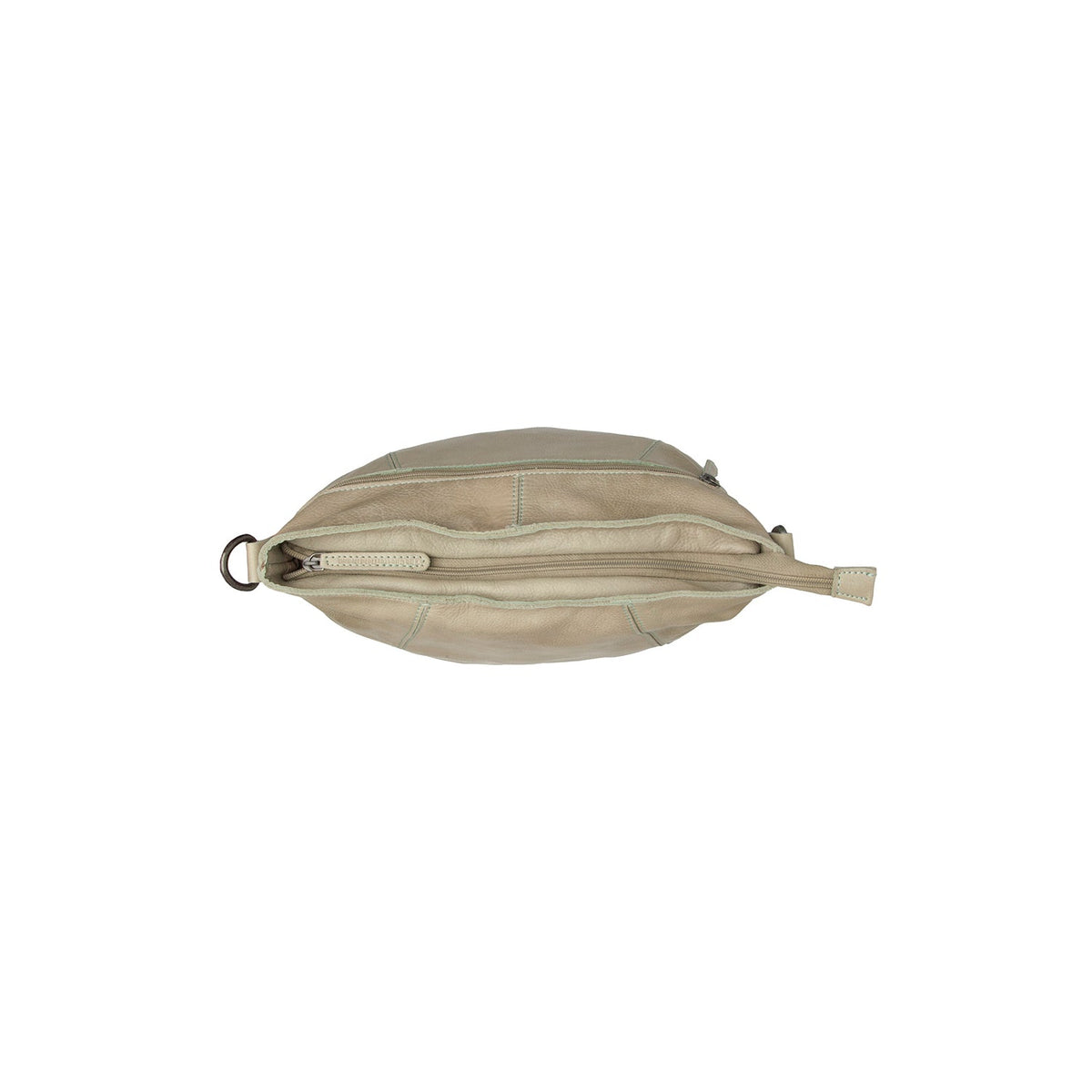 Sintra Full-Grain Leather Shoulder Bag - 수납 깊이와 확장 용량을 보여주는 측면 뷰