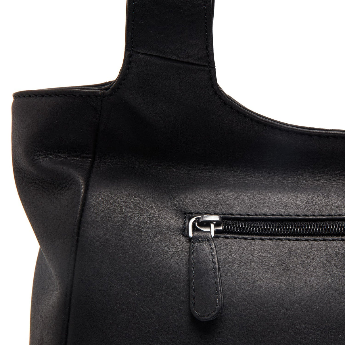 Tofino Full-Grain Leather Shoulder Bag 여성용 - Structured Side Profile Showing Gusset Depth &amp; Expansion Capacity