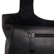 Tofino Full-Grain Leather Shoulder Bag 여성용 - Structured Side Profile Showing Gusset Depth &amp; Expansion Capacity