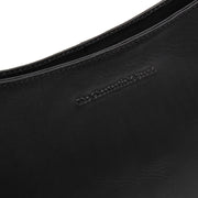 Solid Antique Brass Hardware &amp; Heavy-Duty Dual Zipper Detail on Valentano Full-Grain Leather Shoulder Bag 여성용