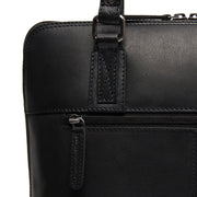 Viamonte Full-Grain Leather Shoulder Bag 여성용 - Structured Side Profile Showing Gusset Depth &amp; Expansion Capacity