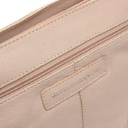 Solid Antique Brass Hardware &amp; Heavy-Duty Dual Zipper Detail on Zarita Full-Grain Leather Shoulder Bag 여성용