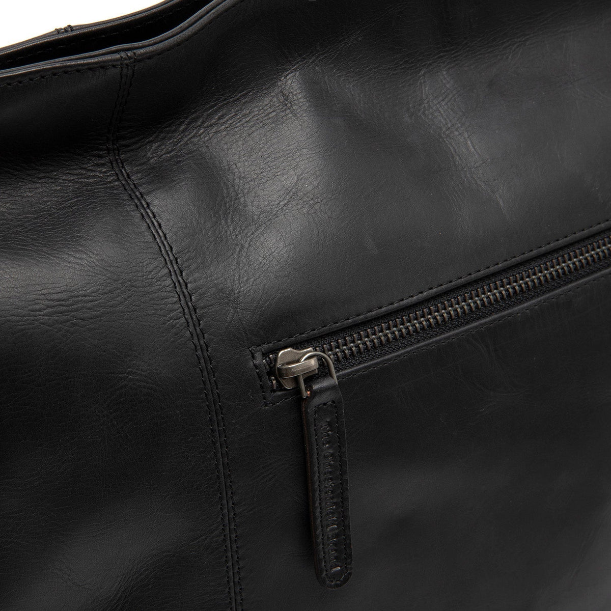 Zira Full-Grain Leather Shoulder Bag 여성용 - Structured Side Profile Showing Gusset Depth &amp; Expansion Capacity