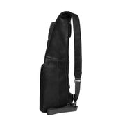 Leather Sling Bag Logan 여성용 - Structured Side Profile Showing Gusset Depth &amp; Expansion Capacity
