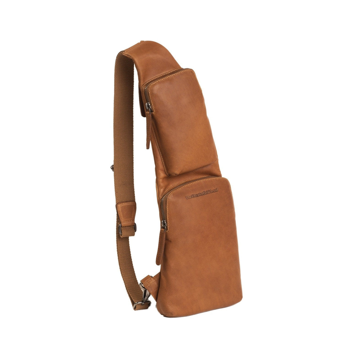 Cognac Leather Sling Bag Logan 여성용, front view