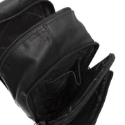 Leather Sling Bag Riga 여성용 - Structured Side Profile Showing Gusset Depth &amp; Expansion Capacity
