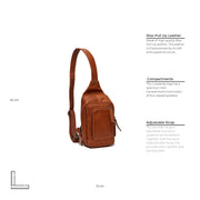 Cognac Leather Sling Bag Riga 여성용, detail view 6