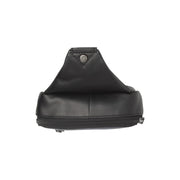 Leather Sling Bag Salla 여성용 - Structured Side Profile Showing Gusset Depth &amp; Expansion Capacity