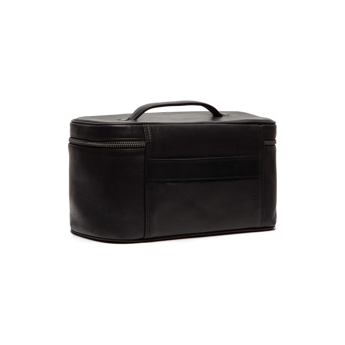 Tailored Rib Cuffs &amp; Hem Craftsmanship Construction Detail on Limone Full-Grain Leather Toiletry Bag 여성용