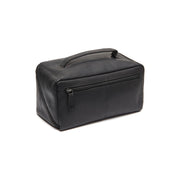 Tailored Rib Cuffs &amp; Hem Craftsmanship Construction Detail on Trevia Full-Grain Leather Toiletry Bag 여성용