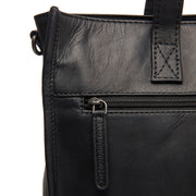 Adana Full-Grain Leather Tote Bag 여성용 - Structured Side Profile Showing Gusset Depth &amp; Expansion Capacity