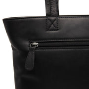 Alveron Full-Grain Leather Tote Bag 여성용 - Structured Side Profile Showing Gusset Depth &amp; Expansion Capacity