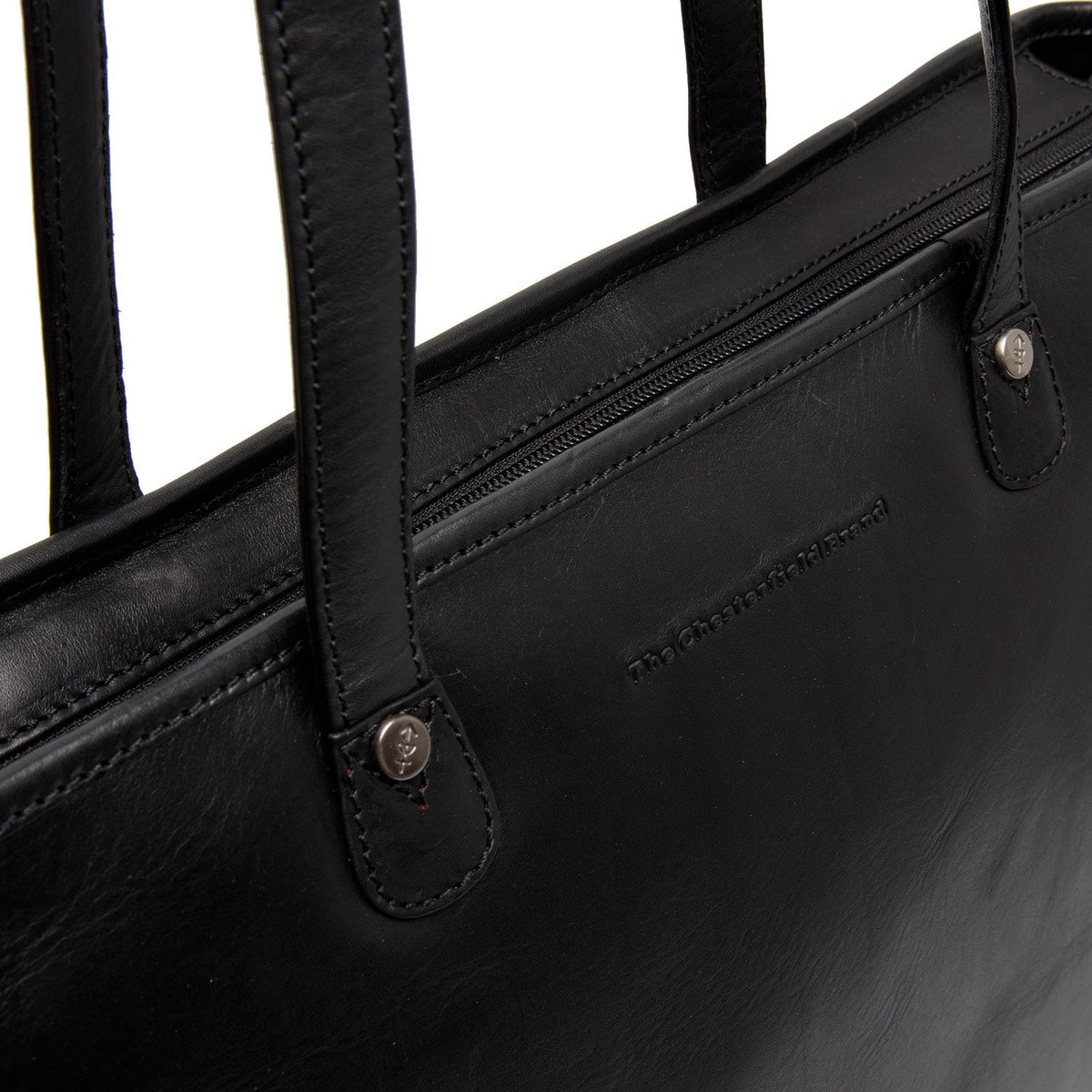 Astano Full-Grain Leather Tote Bag 여성용 - Structured Side Profile Showing Gusset Depth &amp; Expansion Capacity