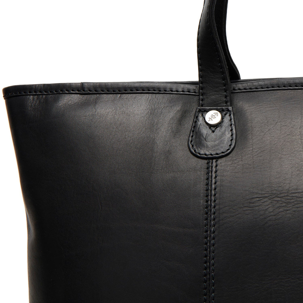 Solid Antique Brass Hardware &amp; Heavy-Duty Dual Zipper Detail on Ferrera Full-Grain Leather Tote Bag 여성용