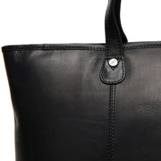 Solid Antique Brass Hardware &amp; Heavy-Duty Dual Zipper Detail on Ferrera Full-Grain Leather Tote Bag 여성용