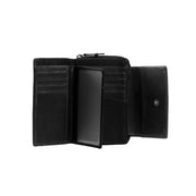 Ascot Full-Grain Leather Wallet 여성용 - Structured Side Profile Showing Gusset Depth &amp; Expansion Capacity