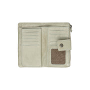Solid Antique Brass Hardware &amp; Heavy-Duty Dual Zipper Detail on Fresno Full-Grain Leather Wallet 여성용