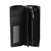 Halle Full-Grain Leather Wallet 여성용 - Structured Side Profile Showing Gusset Depth &amp; Expansion Capacity